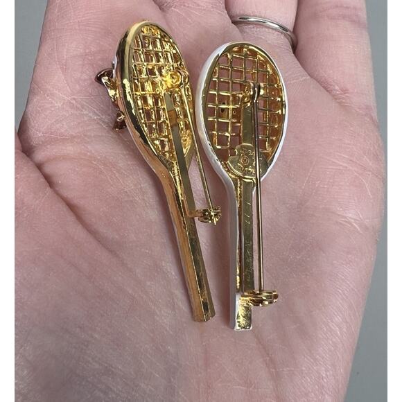 Vintage Original by Robert Tennis Racket Set Lady Bug Tennis Ball Brooch Pins - Picture 6 of 8